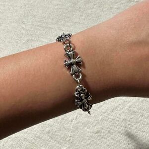 Costume Jewelry Silver Gothic Cross Bracelet